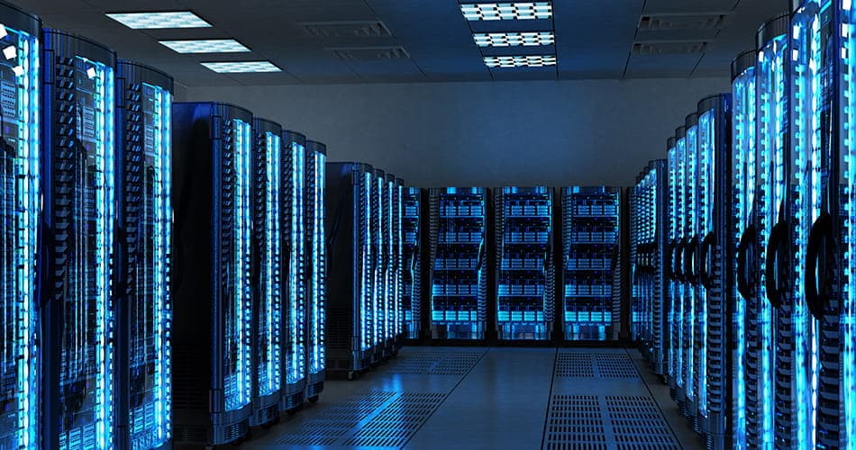 Serverracks in een datacenter