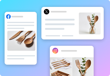 Horizontale en verticale posts voor diverse social media-platforms