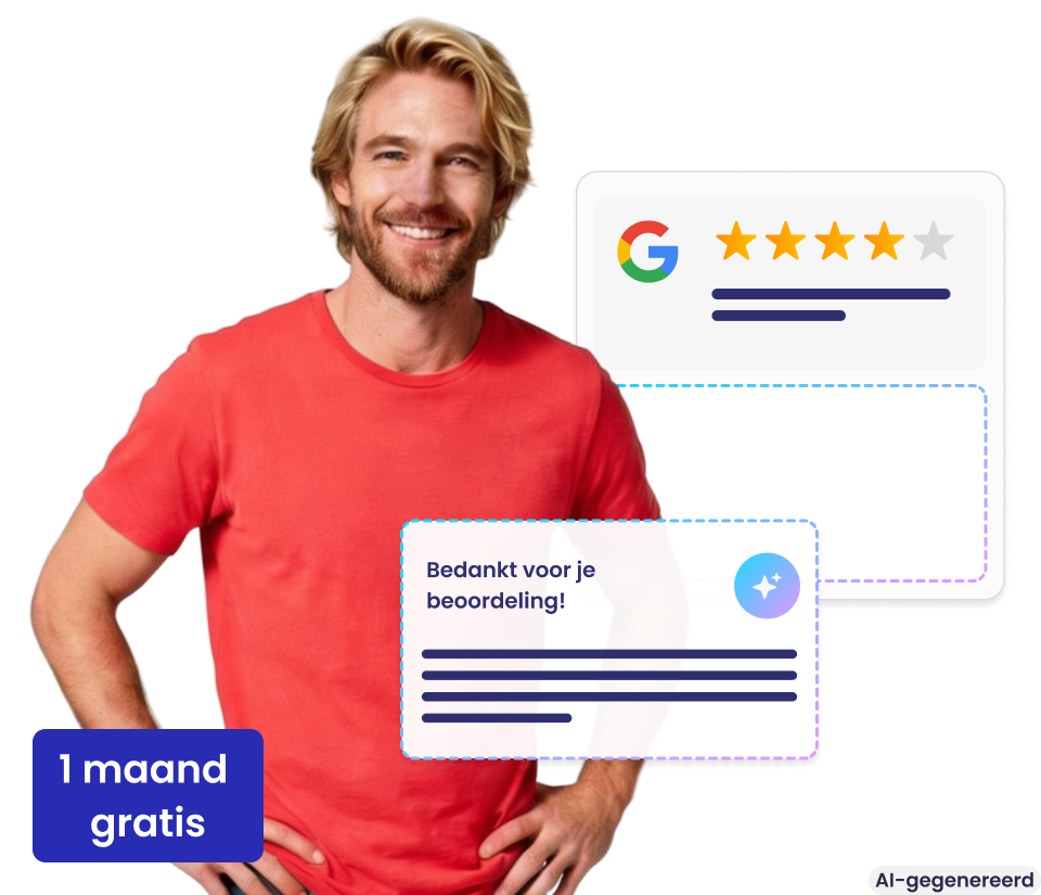 Jonge man toont online reviews
