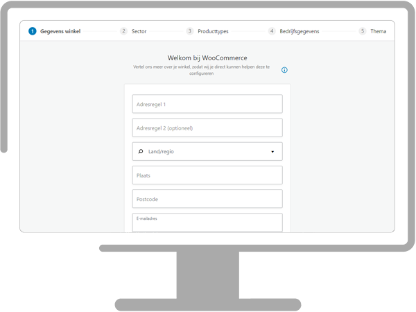 Screenshot: Het inrichten van WooCommerce