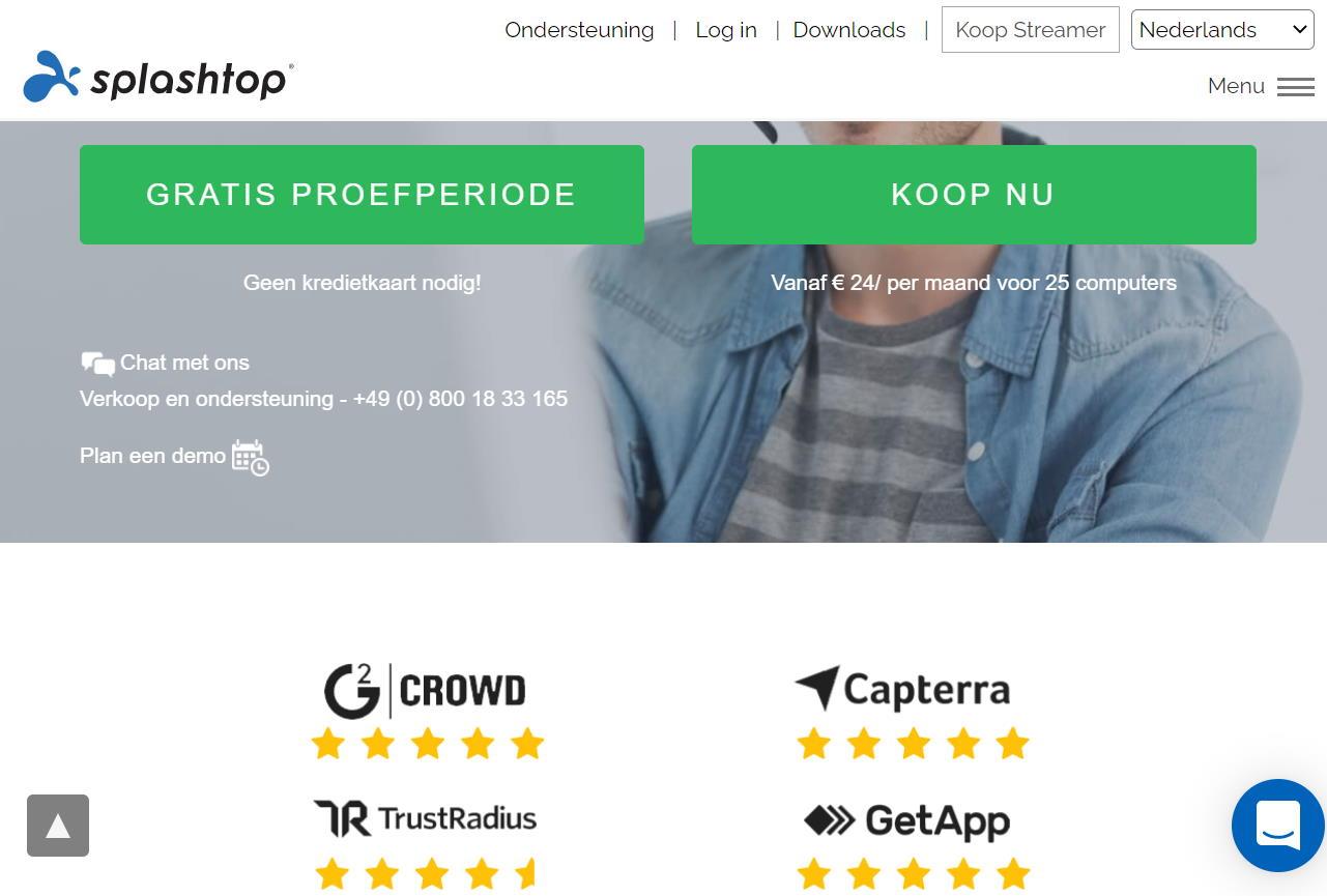 Screenshot van de software Splashtop