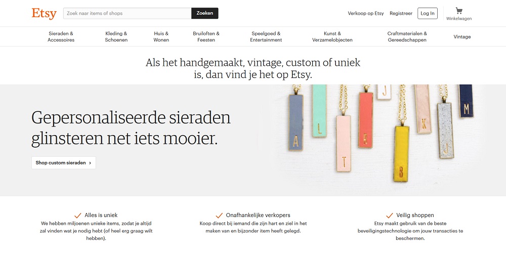Online marktplaatsen in Nederland: Etsy