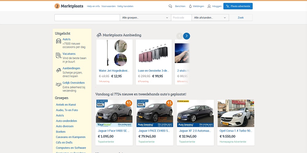 Online marktplaatsen in Nederland: Marktplaats.nl