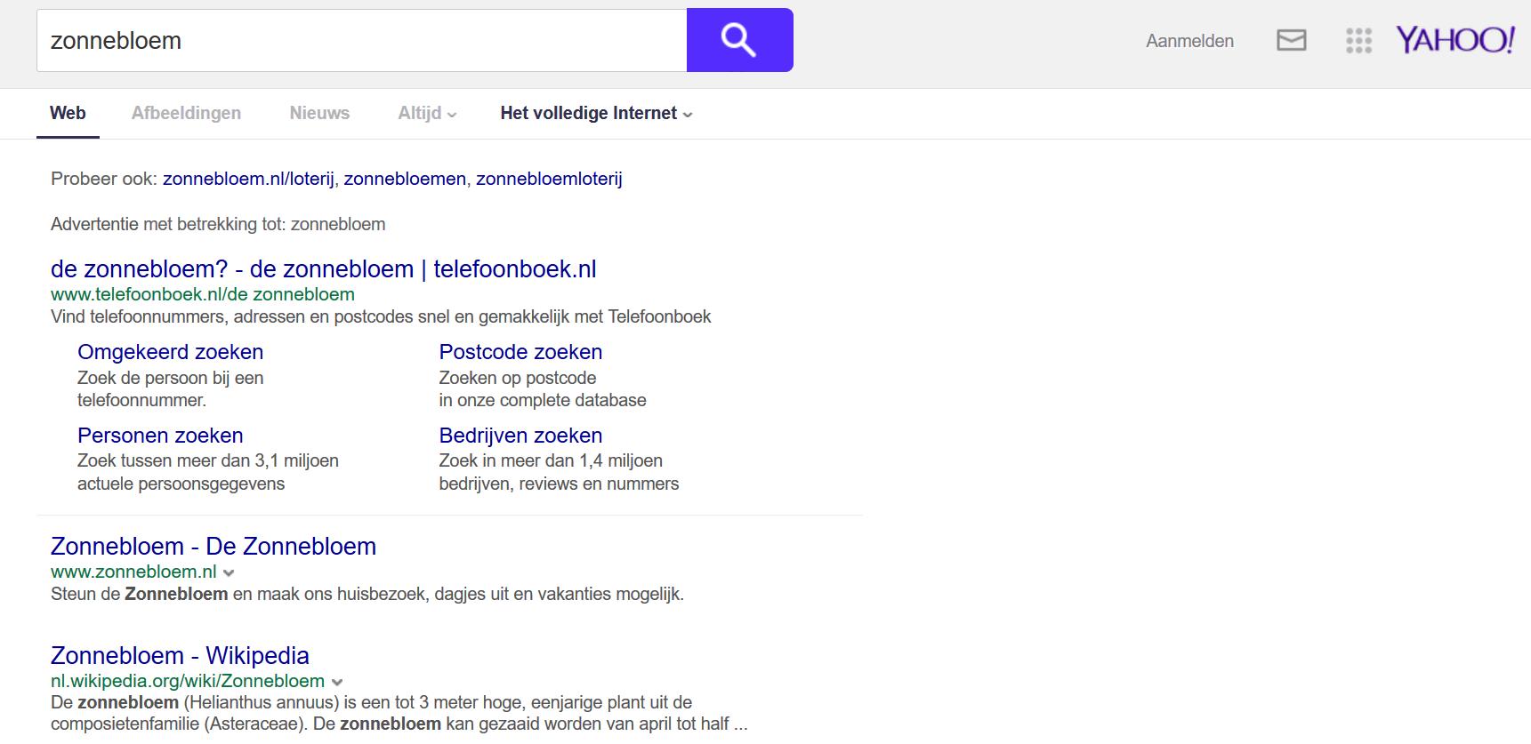 Alternatieven zoekmachines: Yahoo