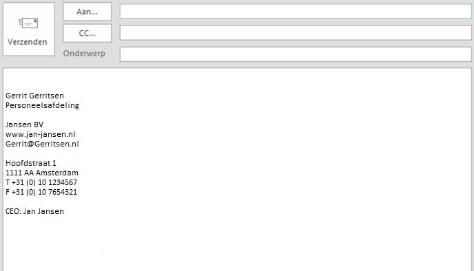 De zakelijke e-mailhandtekening