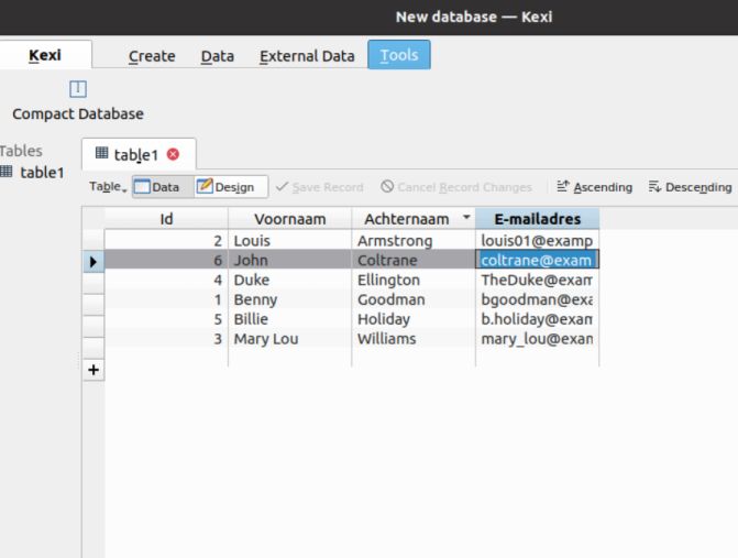 Microsoft Access alternative: Kexi