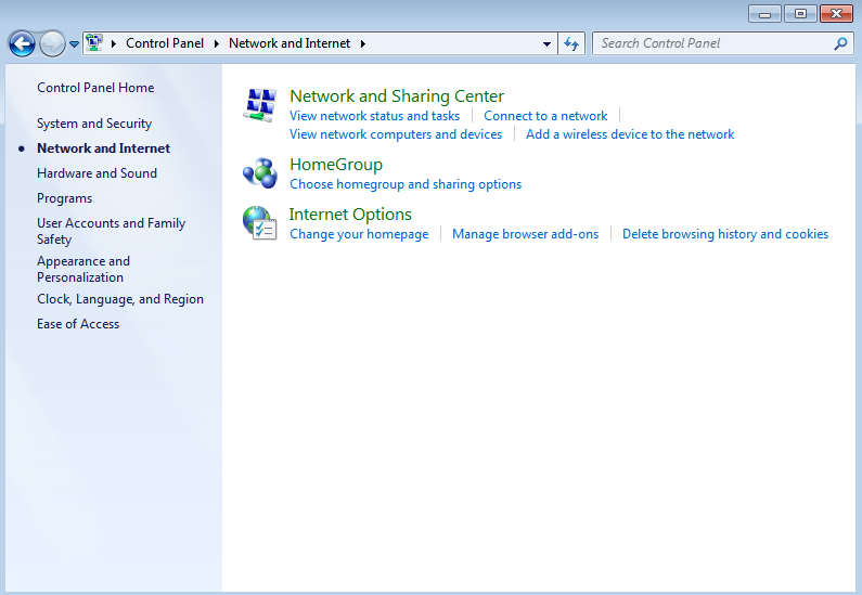 Netwerkinstellingen van Windows 7
