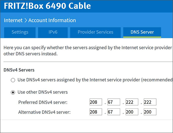 DNS-server reageert niet: router veranderen