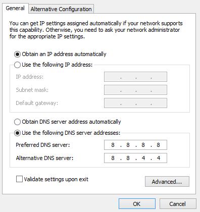 DNS-server reageert niet: DNS-serveradres