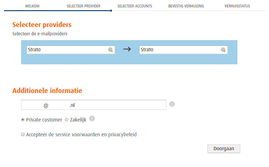Je mail naar STRATO Webmail verhuizen - stap 1 