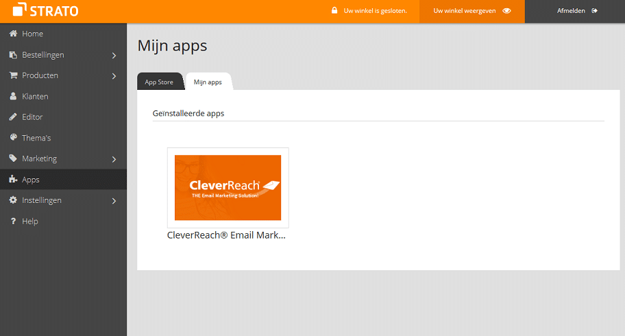 E-mailmarketing app CleverReach na installatie
