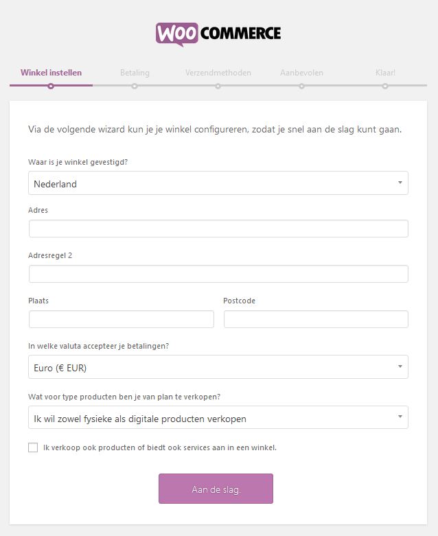 Je eigen webshop starten met WooCommerce - je winkel instellen