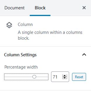 Percentage width % 