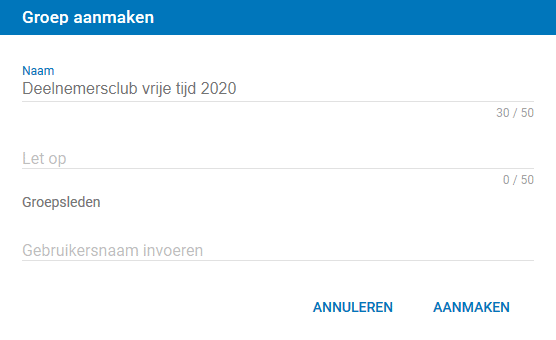 Groepen aanmaken