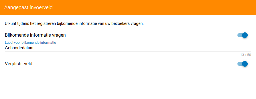 Optioneel invoerveld