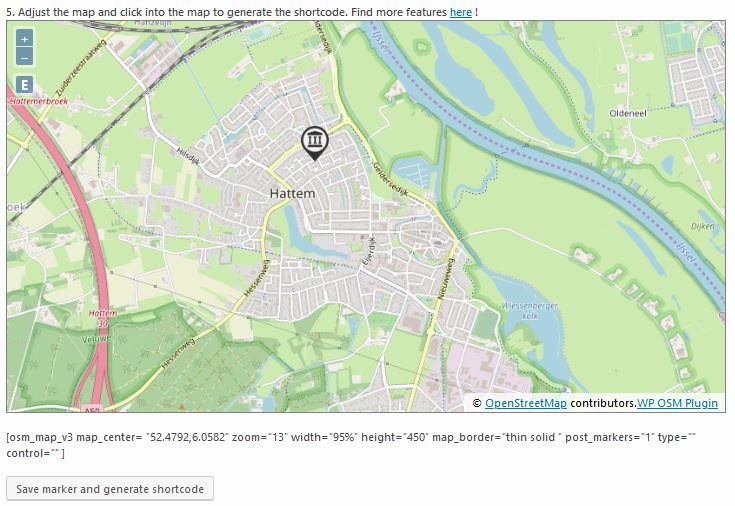 OpenStreetMap Shortcode genereren