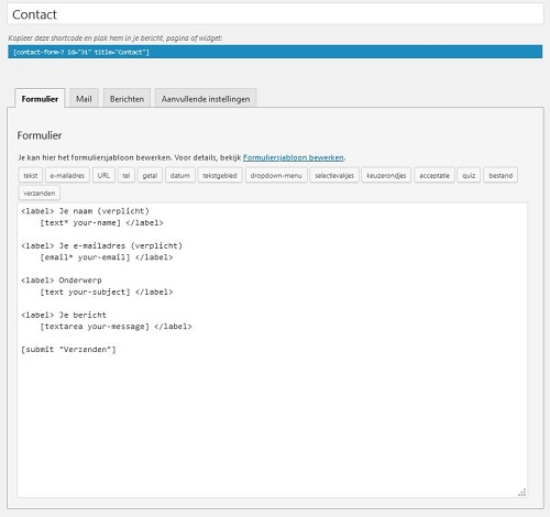 Contactformulier aanmaken met behulp van een plug-in