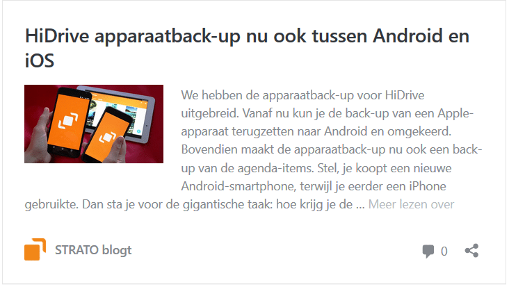 HiDrive apparaatback-up tussen Android en iOS