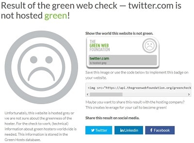 Green Web Foundation: website is not hosted green