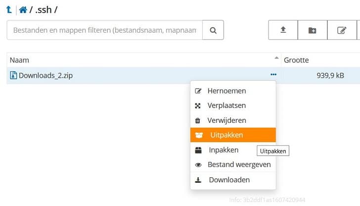 Zip-bestanden uitpakken in je webspace