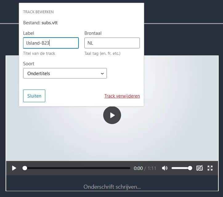 WordPress 5.6: Zo voeg je ondertitels, beschrijvingen en hoofdstuktitels toe aan je video's.