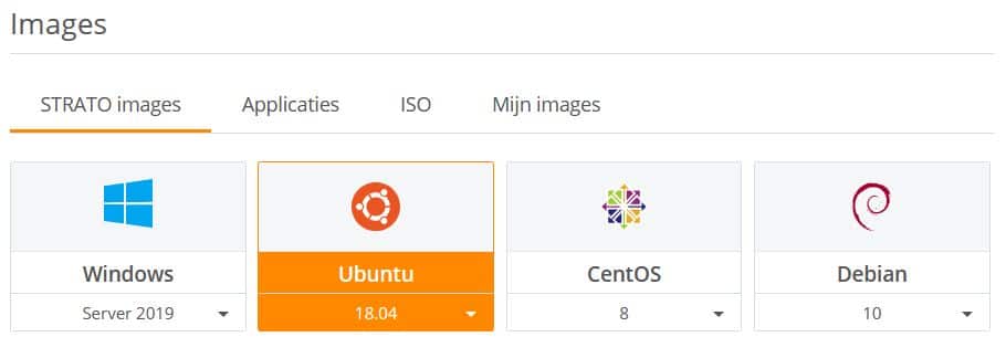 STRATO ServerCloud: kiezen tussen Linux en Windows-images