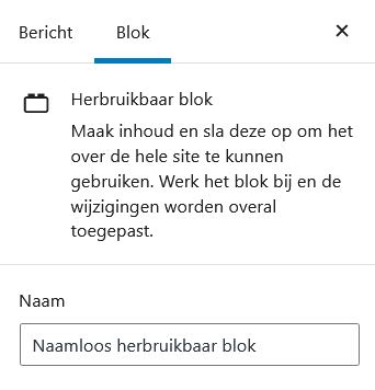 WordPress 5.7: herbruikbaar blok