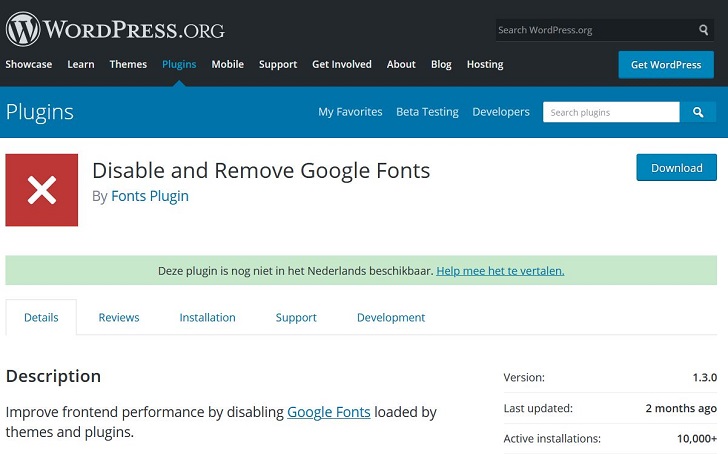 Disable and Remove Google Fonts