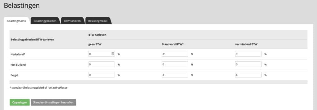 STRATO webshop: belastingtarieven handmatig aanpassen (3)