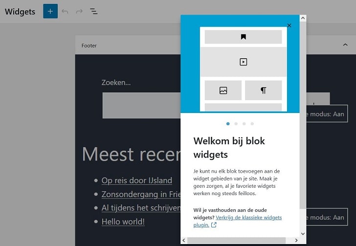 WordPress 5.8: blok widgets