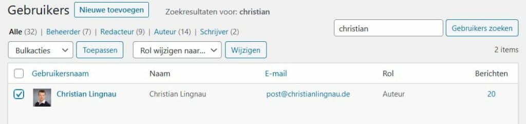 WordPress: een gebruiker verwijderen