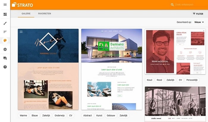 STRATO Sitebuilder: Ontwerpgalerie