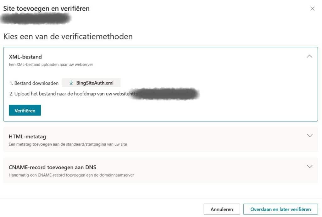 Verificatie in de Google Search Console bevestigen