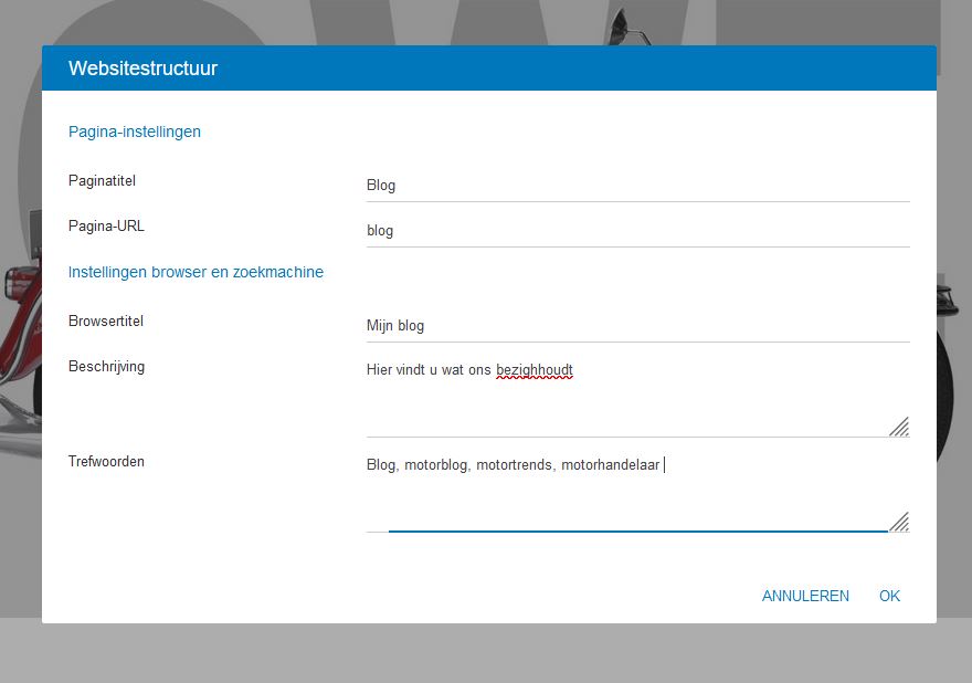 Bloggen met Sitebuilder: een pagina voor je blog aanmaken