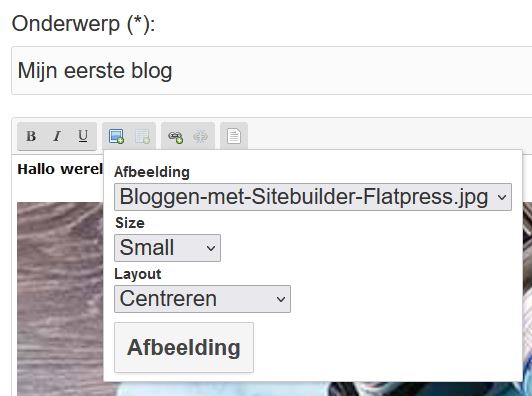 Bloggen met Sitebuilder: een afbeelding invoegen