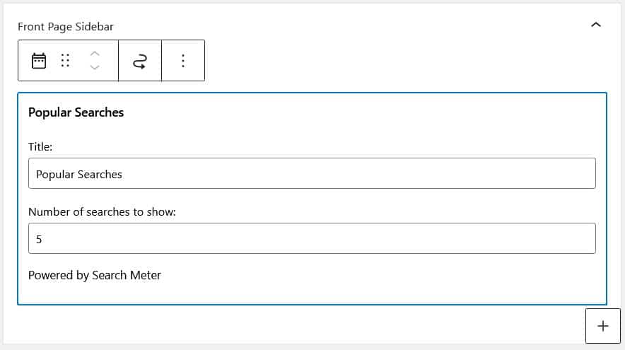 WordPress plug-in Search Meter: zo voeg je een van beide Search Meter widgets in.