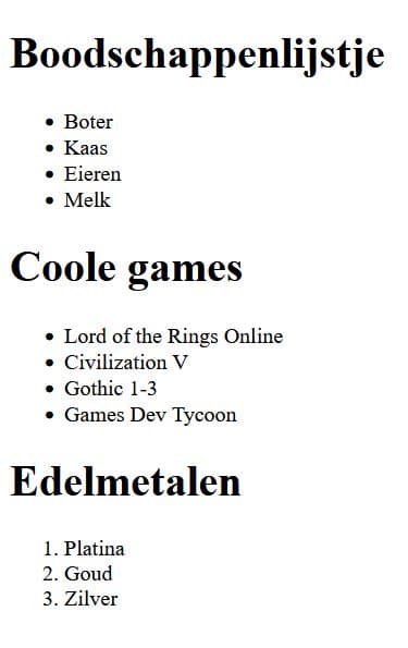 Opsommingstekens aanpassen met CSS: alleen HTML zonder CSS