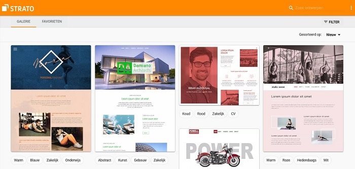 STRATO Sitebuilder: een passend design vinden