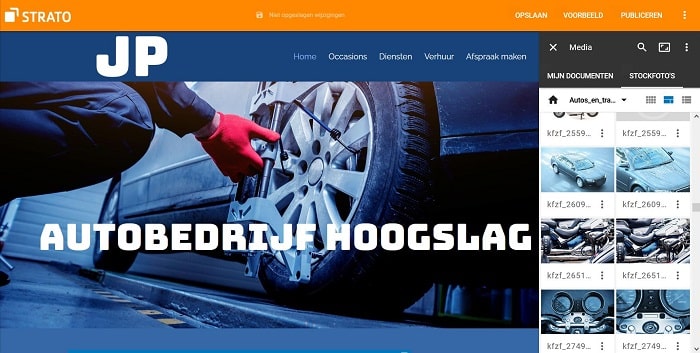 STRATO Sitebuilder heeft standaard een brede selectie aantrekkelijke afbeeldingen