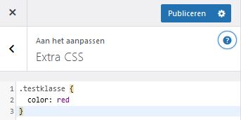 Extra CSS aanpassen in WordPress - stap 1