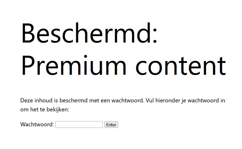 WordPress bericht of pagina met een wachtwoord beschermen - zo ziet een beschermd bericht eruit