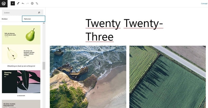 WordPress thema Twenty Twenty-Three: