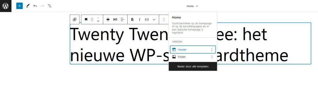 WordPress thema Twenty Twenty-Three: