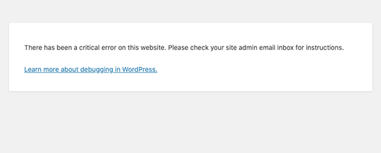 WordPress - critical error