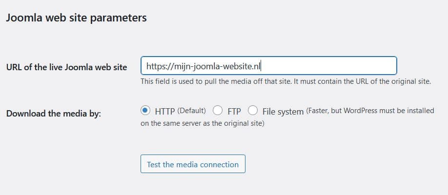 FG Joomla to WordPress - zo migreer je de oude website naar WordPress - stap 1