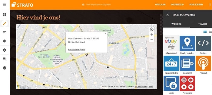 Sitebuilder - locatie weergeven met behulp van kaart-widget