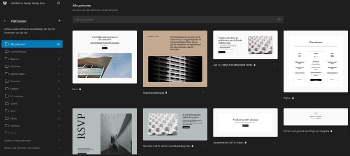 WordPress Twenty Twenty-Four: de patronen van het standaardthema