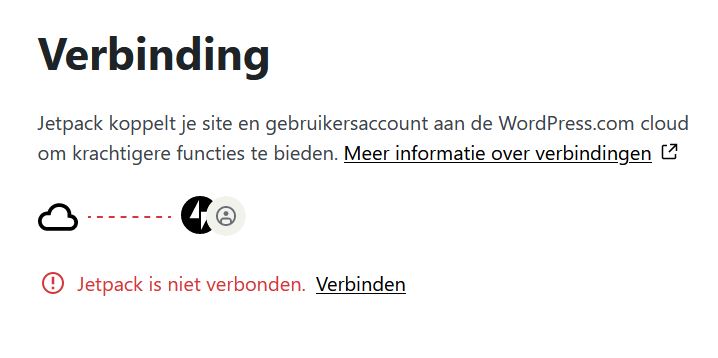 WordPress plug-in Jetpack - koppelen aan je WordPress.com gebruikersaccount