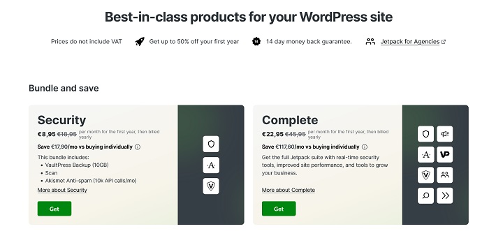 WordPress plug-in Jetpack - betaald abonnement