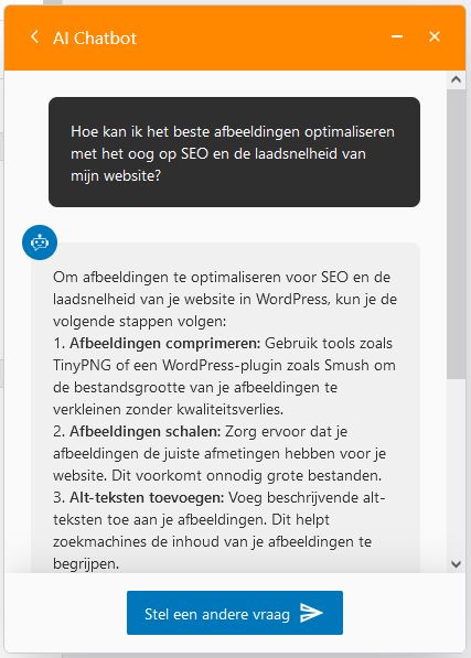 AI Chatbot voor al je WordPress vragen (screenshot 1)